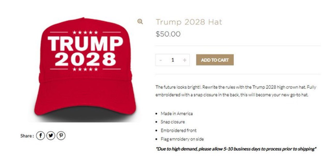 foto donald trump scoate la vanzare cu 50 de dolari bucata sepci cu inscriptia trump 2028 680b22007c5db