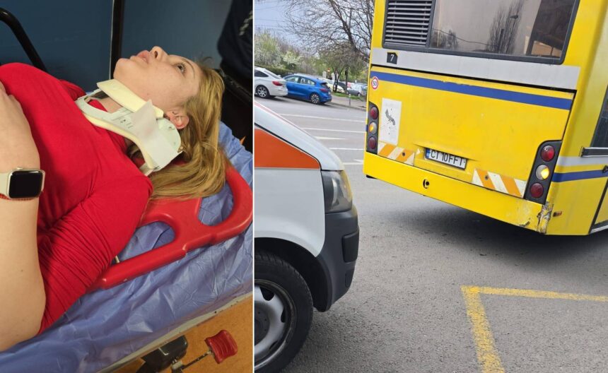 o tanara a fost prinsa intre usile unui autobuz ct bus de pe linia 48 apoi a cazut pe asfalt si a ajuns la spital din cauza neatentiei soferului 67fb6954104f5