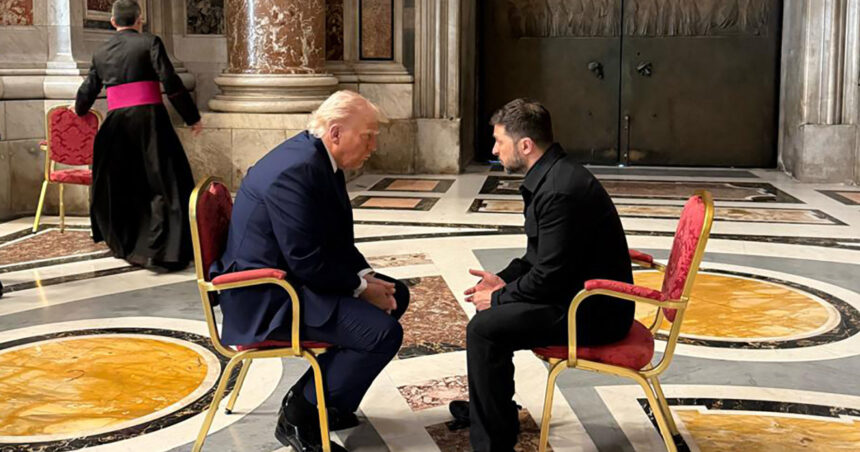 videofoto culisele intalnirii extraordinare de la vatican dintre donald trump si volodimir zelenski pentru cine era de fapt al treilea scaun 680f5e55970fd