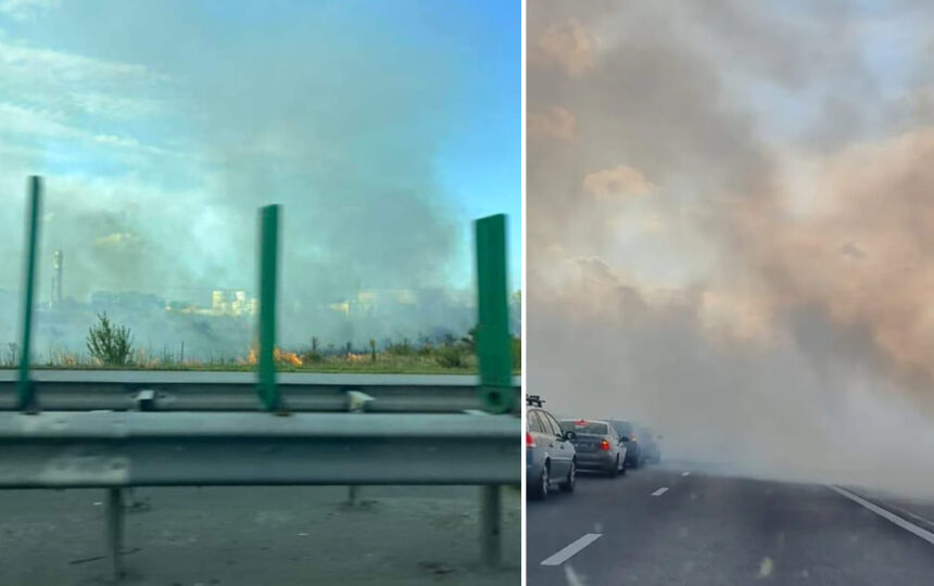circulatie blocata pe autostrada soarelui pe sensul spre constanta din cauza unui autoturism cuprins de flacari 6814dd6b5393a