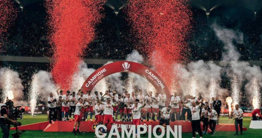 fcsb a primit trofeul de campioana dupa ce a castigat ultimul meci de acasa din acest sezon 682b95c3aabd0
