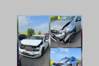 foto accident cu sase masini pe autostrada a2 sensul bucuresti constanta in autovehicule se aflau 14 adulti si doi copii 6813251a341ba