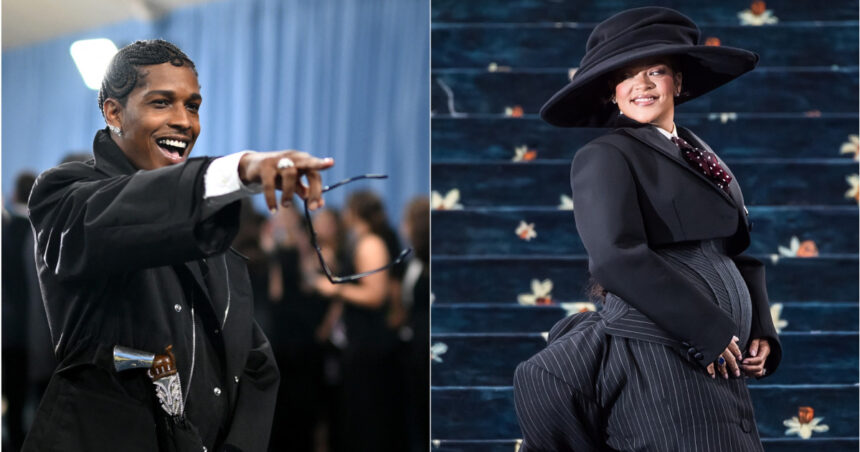 galerie foto rihanna si aap rocky au anuntat la met gala 2025 ca asteapta al treilea copil 6819c21f388a6