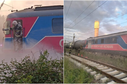 incendiu la locomotiva unui tren cu 36 de vagoane care transporta titei au intervenit pompierii din prahova 683a28cc6c9c1