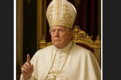 trump a postat pe retelele de socializare o fotografie cu el costumat in papa 6815b75f90195