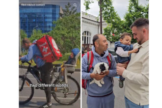 video aurel taticul livrator de mancare filmat cu baietelul pe bicicleta este din judetul tulcea povestea lui este impresionanta 681f0bcb41cfc