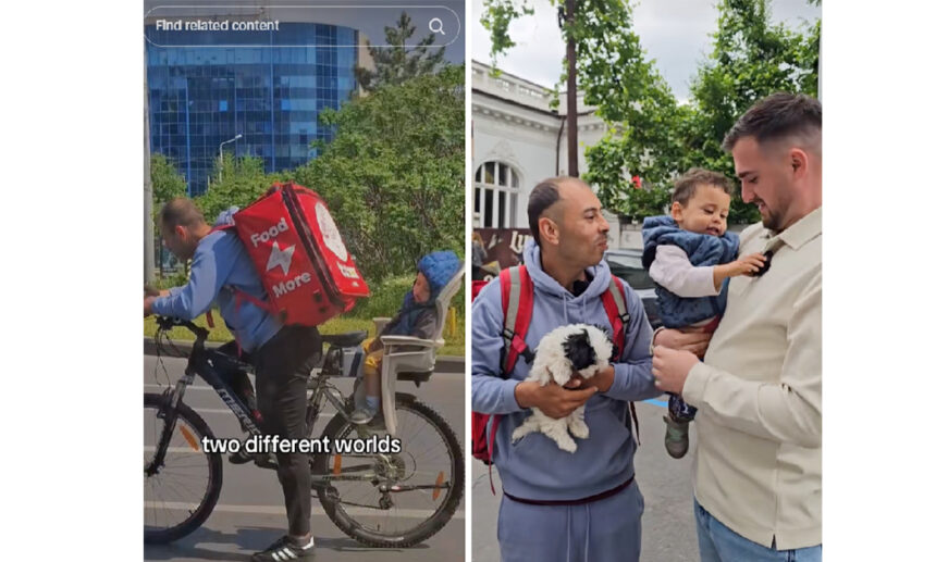 video aurel taticul livrator de mancare filmat cu baietelul pe bicicleta este din judetul tulcea povestea lui este impresionanta 681f0bcb41cfc