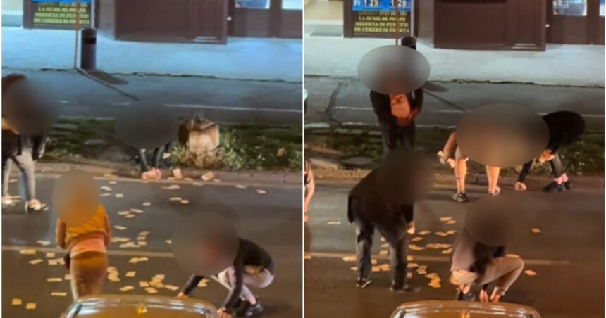 video incident neobisnuit in timisoara o femeie a aruncat 13 000 de euro in mijlocul strazii de ce a recurs la acest gest 6828e33b48318