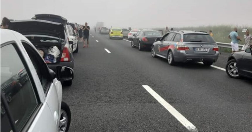 video prima zi de litoral primul accident in lant pe autostrada soarelui carambol cu 6 masini pe a2 pasageri raniti si trafic blocat 68134a6423d44