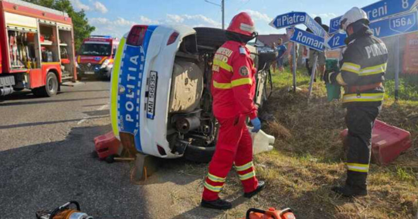accident grav in neamt o autospeciala a politiei aflata in misiune s a rasturnat dupa ce a fost acrosata de un alt autoturism 685c4fc67a9f3