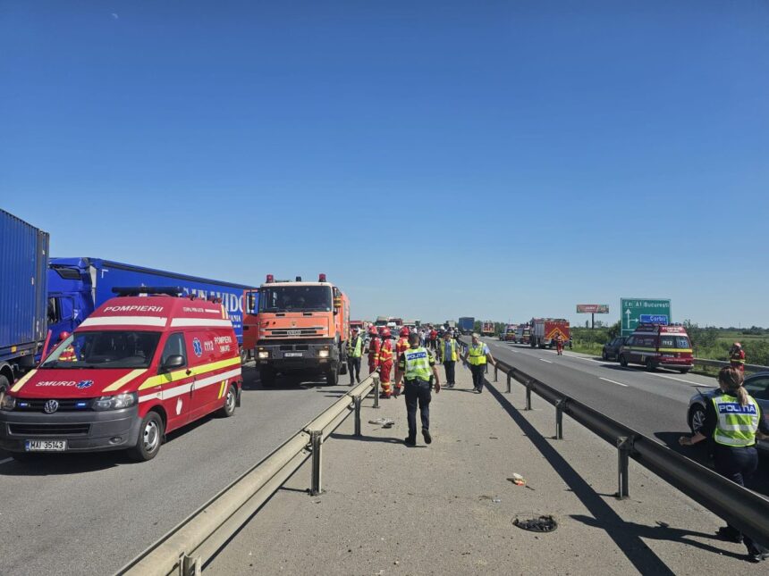 foto video accident cu trei tiruri si mai multe autoturisme pe autostrada a1 un copil de 10 ani a murit 683efd0264dbb