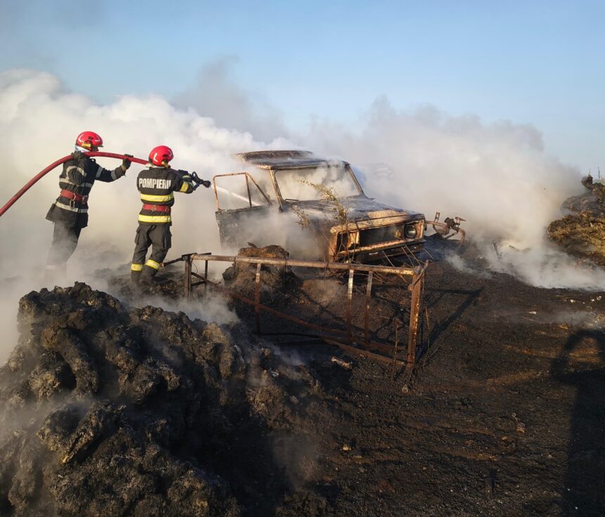 incendiu puternic de vegetatie uscata in babadag un aro mistuit de flacari pompierii au reusit sa salveze utilajele agricole 68530fa9780e4