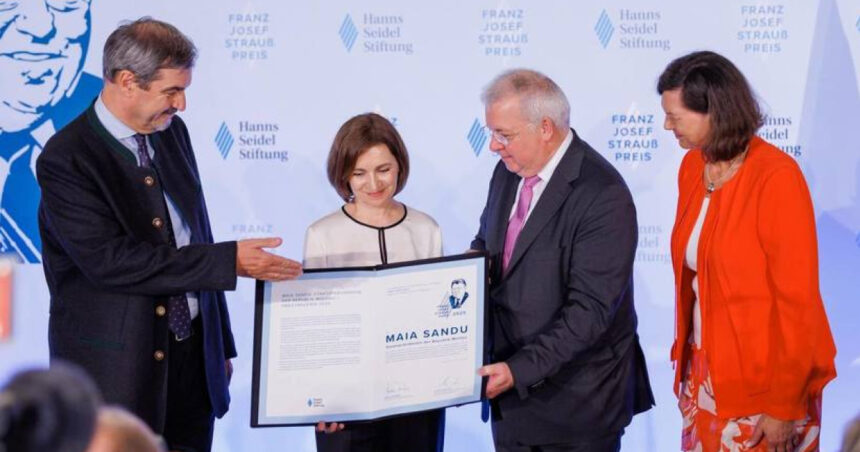 maia sandu a primit in germania premiul franz josef strauss a decis sa doneze suma de bani care insoteste distinctia 6856fc5aa9ab3