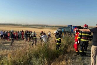 un autocar cu 60 de calatori s a rasturnat la tariverde in judetul constanta plan rosu de interventie activat 685c4f9ec35b3