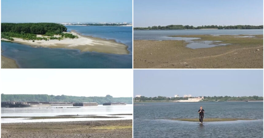 video canicula scade alarmant debitul dunarii judetul in care fluviul poate fi trecut la pas pe anumite portiuni 68564f13d85c8
