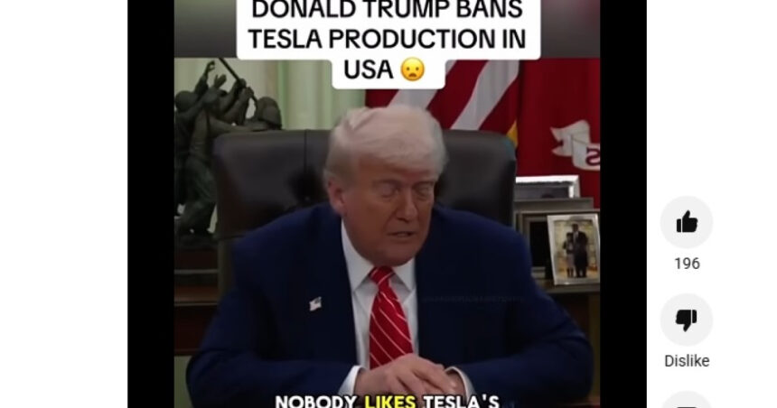 video trump decide oprirea productiei de masini tesla in sua videoclipul fake news care a devenit viral a fost generat cu ajutorul ai 6847035f379ee