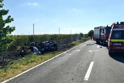 video accident mortal in teleorman o masina si o duba s au ciocnit violent dupa impact un autoturism a luat foc 686f82a16b109