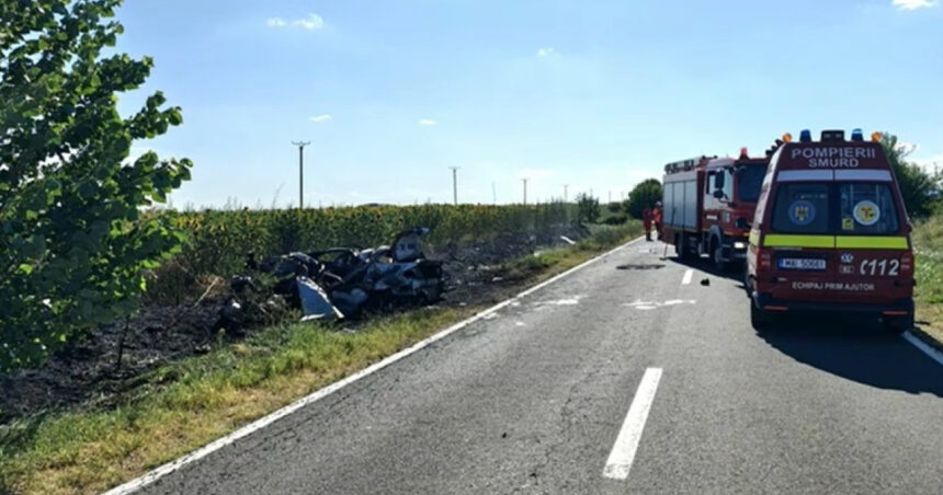 video accident mortal in teleorman o masina si o duba s au ciocnit violent dupa impact un autoturism a luat foc 686f82a16b109