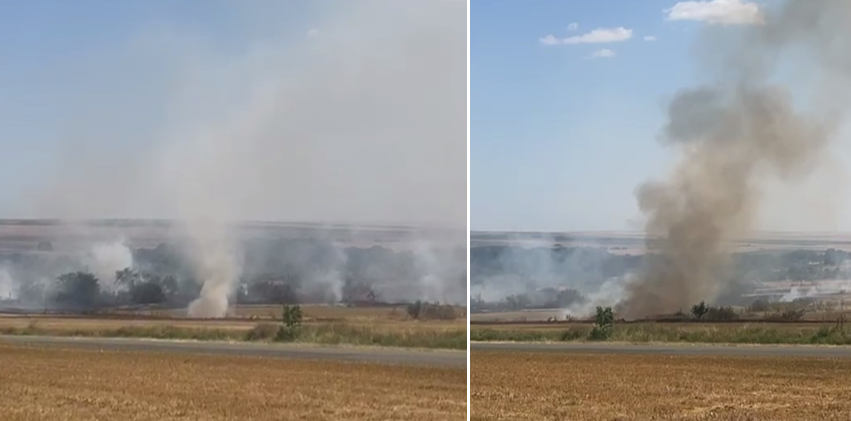 video mai multe anexe gospodaresti au ars in casimcea judetul tulcea focul a pornit de la un incendiu de vegetatie 6867c0334747e