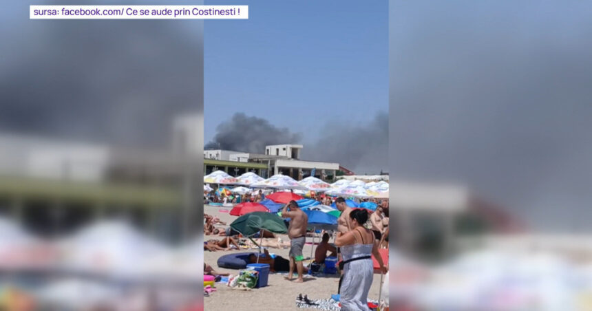 video panica pentru turisti la costinesti un incendiu de vegetatie a izbucnit langa plaja 6884f0806efb0