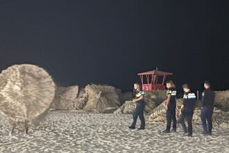 video plaje ocupate abuziv si umbrele montate noaptea la vama veche politistii au surprins mai multe persoane care pregateau terenul fara nicio autorizatie 687782198447e