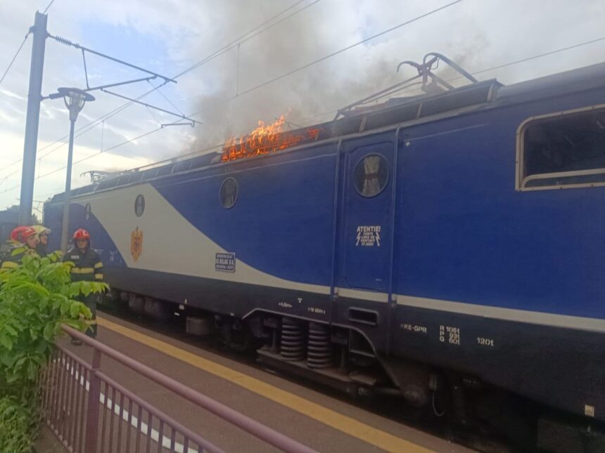 alerta pe calea ferata arde locomotiva trenului constanta craiova pompierii intervin in forta 68b455f0d91ed