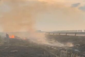 un tronson din autostrada a2 inchis temporar din cauza unui incendiu de vegetatie 6899e860504f3