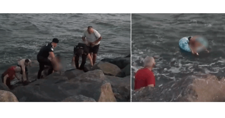 video constanta doua persoane care fusesera luate de curenti in largul marii salvate de jandarmi 689e3dd1a4f36