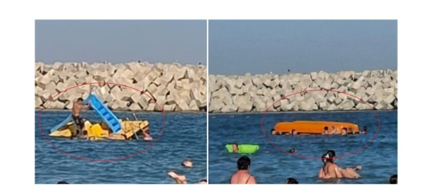 video momente de panica in costinesti mai multi tineri surprinsi in timp ce rasturnau o hidrobicicleta 68976d5a7648c