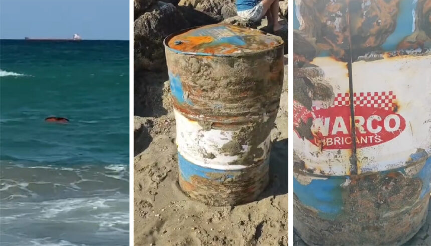 video risc ecolog major pe plaja din eforie doua butoaie cu ulei industrial gasite plutind in deriva intervin pompierii 689f35571ce3c