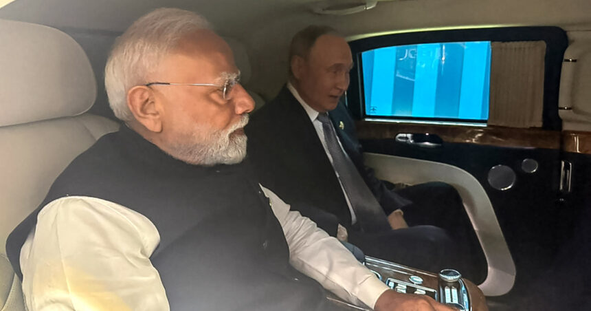 discutii profunde in limuzina lui putin imagini fara precedent cu premierul indian narendra modi alaturi de presedintele rus 68b5f8cd87fc0