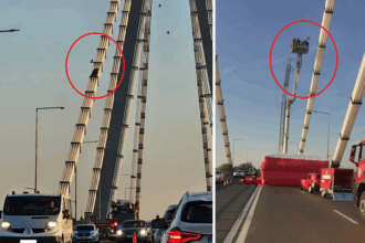 foto circulatia pe dn 39 este blocata din cauza unui barbat care ameninta ca se arunca de pe podul de la agigea 68be68eb715fc