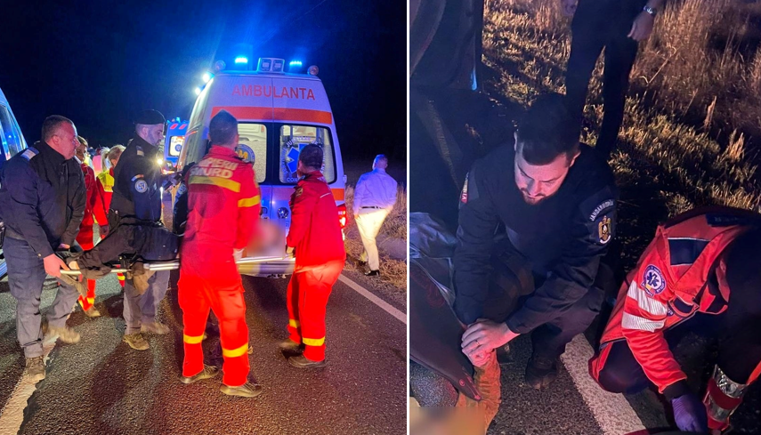 foto jandarmii au acordat primul ajutor victimelor accidentului de pe dn 22 din zona palazu mic 68d9935528e37