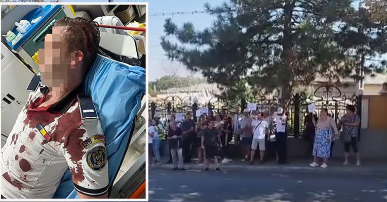 protest spontan dupa ce un politist din babadag a fost lovit cu bata in cap 68b923decffff