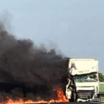 video alerta pe a2 un camion a luat foc in apropiere de murfaltar circulatia afectata pe ambele sensuri de deplasare 68d67de936fd6