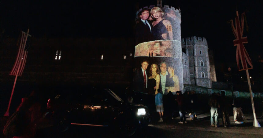 video imagini cu trump si epstein proiectate pe castelul windsor cu ocazia vizitei presedintelui sua in marea britanie patru arestari 68ca5e979989d