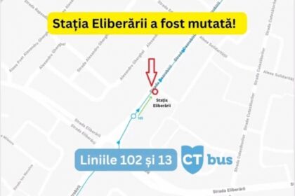 CT BUS Constanța: Stația Eliberării își schimbă amplasamentul din cauza reorganizării circulației 2 ct bus constanta statia eliberarii a fost mutata din cauza resistematizarii traficului 69038515d8858