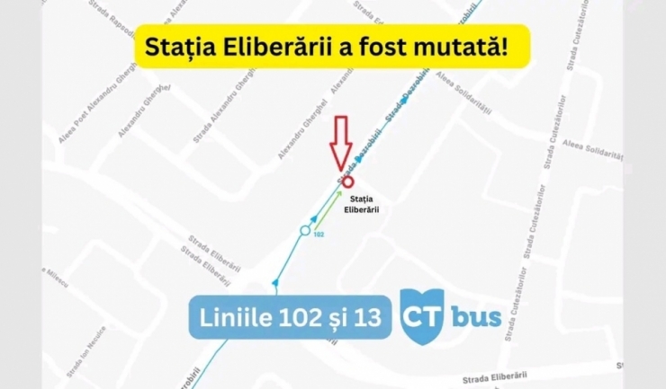 CT BUS Constanța: Stația Eliberării își schimbă amplasamentul din cauza reorganizării circulației 1 ct bus constanta statia eliberarii a fost mutata din cauza resistematizarii traficului 69038515d8858