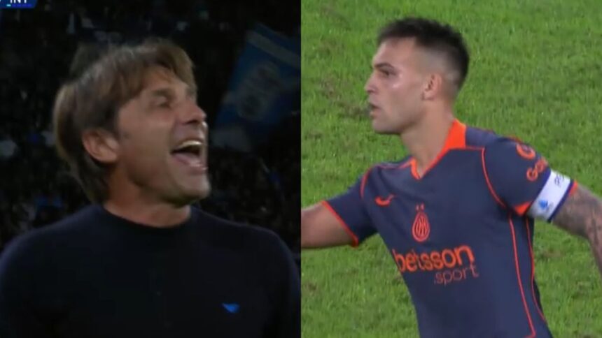 Conflict și gesturi necorespunzătoare între Conte și Lautaro, pe terenul din Napoli - Inter! Reacția lui Chivu în mijlocul tensiunii 1 galerie foto scandal si gesturi obscene intre conte si lautaro la napoli inter cum a reactionat chivu 68fd0d4bd05ab