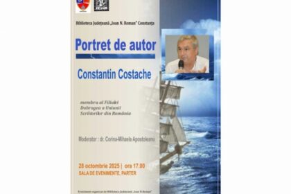 Întâlnire cu pasiunea: Constantin Costache și universul său literar la Biblioteca Județeană „Ioan N. Roman” din Constanța 4 portret de autor romancierul constantin costache la biblioteca judeteana ioan n roman constanta 69024bfa0e7bc