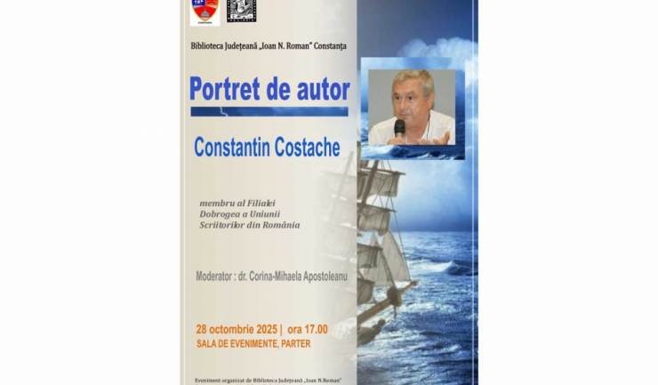 Întâlnire cu pasiunea: Constantin Costache și universul său literar la Biblioteca Județeană „Ioan N. Roman” din Constanța 1 portret de autor romancierul constantin costache la biblioteca judeteana ioan n roman constanta 69024bfa0e7bc