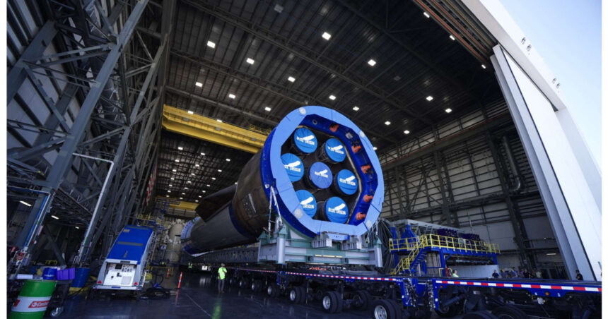 foto jeff bezos concureaza cu spacex blue origin dezvaluie planul pentru o versiune mai mare a rachetei new glenn 691f70e661760