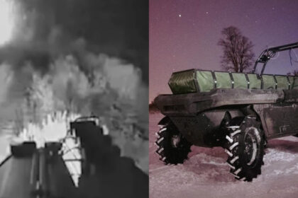 video o drona terestra ucraineana a supravietuit exploziei unei mine si atacurilor unui uav pentru a salva viata unui soldat ranit 690c370a3faa5