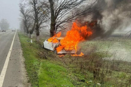 accident grav in olt un tanar de 19 ani a murit dupa ce a intrat cu masina in copac iar autoturismul a luat foc 693d67fb60a47