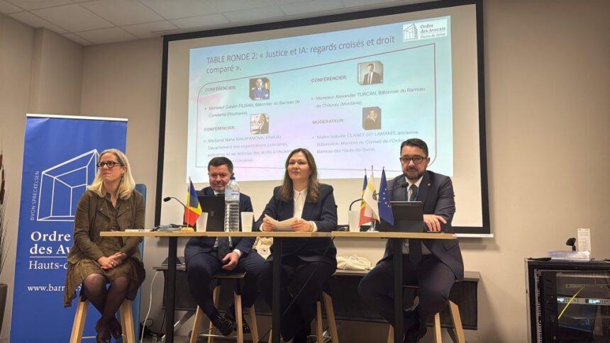 avocatul catalin filisan decanul baroului constanta speaker la conferinta organizata de baroul hauts de seine in paris despre avantajele si riscurile utilizarii inteligentei artificiale in avocatura 693726ba7e420