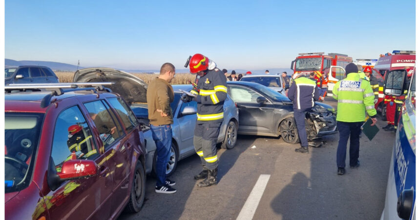 foto accident in lant pe dn11 in covasna 7 masini implicate 5 persoane printre care si un copil au fost duse la spital 6946d3b5cff40