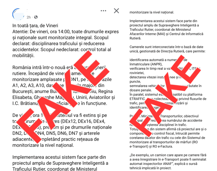 mai avertizeaza asupra unui fake news despre controlul total al traficului nu nu este big brother 69316cc2d429f