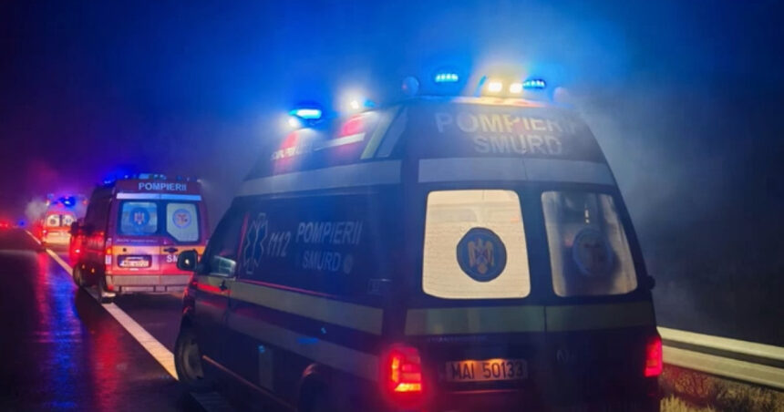 video accident pe a1 in judetul sibiu patru raniti printre care doi copii dupa ciocnirea a doua microbuze 694a42a781d84