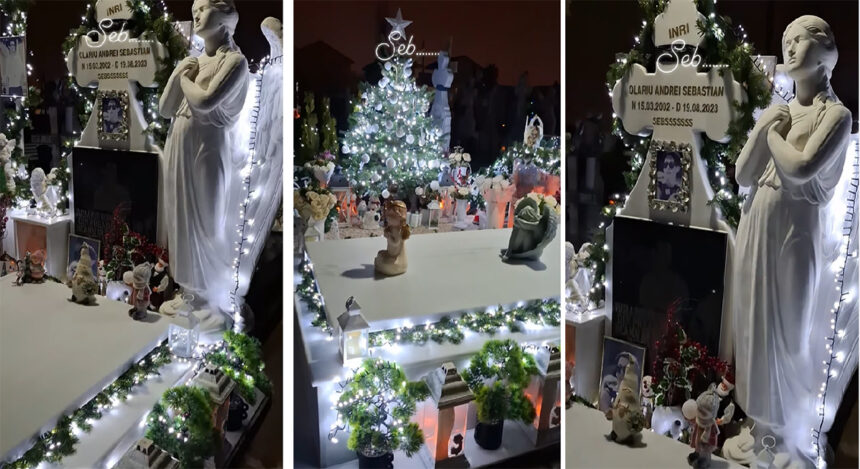 video tatal lui sebi a impodobit bradul la mormantul fiului scrisoarea cutremuratoare pe care i a transmis o tanarului disparut 6941180a198ad