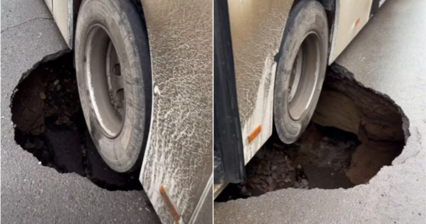 care este cauza surparii asfaltului pe strada din braila unde un autobuz de calatori a ramas blocat anuntul autoritatilor 697886bfe0d0a